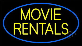 Yellow Movie Rentals LED Neon Sign
