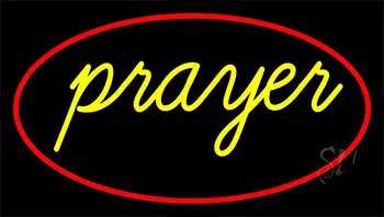 Yellow Prayer With Border LED Neon Sign