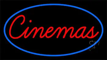 Cinemas With Blue Border LED Neon Sign