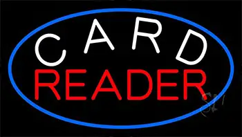 White Card Red Reader And Blue Border LED Neon Sign