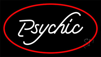 White Psychic With Red LED Neon Sign