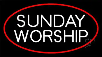 White Sunday Worship LED Neon Sign