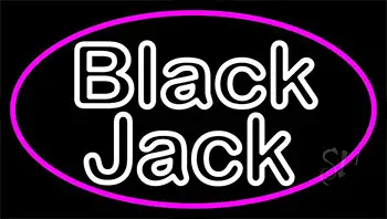 Blackjack White LED Neon Sign