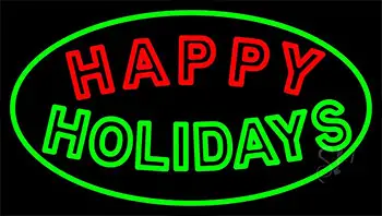 Double Stroke Happy Holidays LED Neon Sign