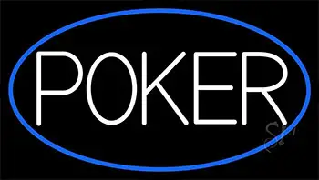 White Poker With LED Neon Sign