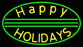 Yellow Happy Holidays LED Neon Sign