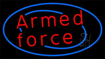 Armed Forces With Blue LED Neon Sign