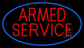 Armed Service With Blue LED Neon Sign