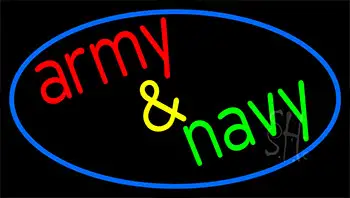 Army And Navy With Blue LED Neon Sign
