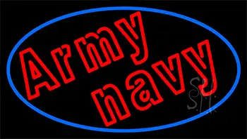 Army Navy With Blue LED Neon Sign