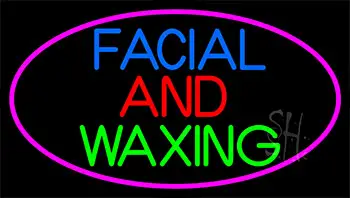 Blue Facial And Waxing With Pink LED Neon Sign