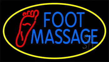 Blue Foot Massage With Yellow LED Neon Sign