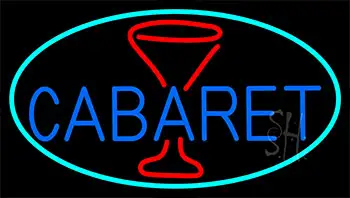 Cabaret With Wine Glass LED Neon Sign