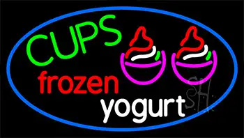 Cups Frozen Yogurt LED Neon Sign