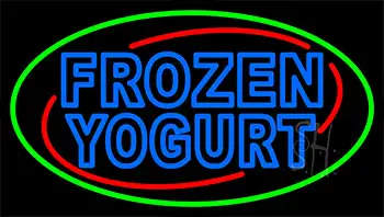 Double Stroke Blue Frozen Yogurt LED Neon Sign