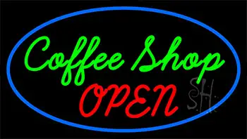 Green Coffee Shop Open LED Neon Sign