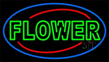 Green Flowers LED Neon Sign