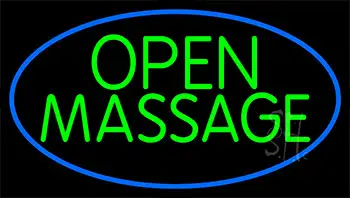 Green Open Massage LED Neon Sign