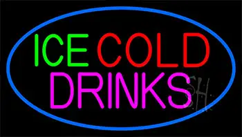 Green Red Ice Cold Drinks LED Neon Sign