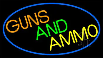 Guns And Ammo LED Neon Sign