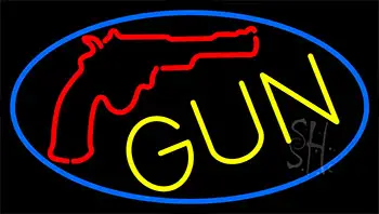 Gun With Logo LED Neon Sign