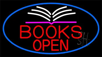 Red Books Open LED Neon Sign