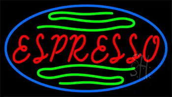 Red Espresso With Green Lines LED Neon Sign