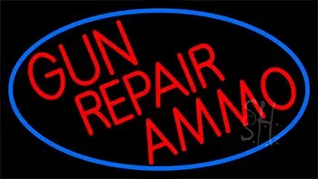 Red Gun Repair Ammo LED Neon Sign