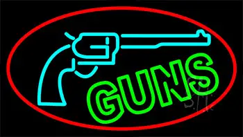 Red Guns Turquoise Logo LED Neon Sign
