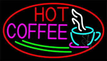 Red Hot Coffee With Cup LED Neon Sign