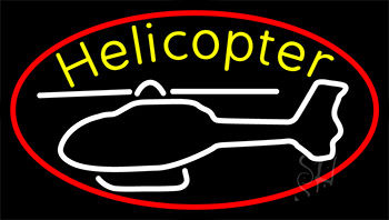 White Helicopter Logo LED Neon Sign
