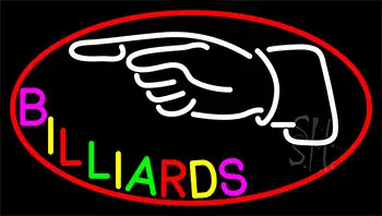 Billiards With Hand Logo 3 LED Neon Sign