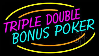 Triple Double Bonus Poker 3 LED Neon Sign