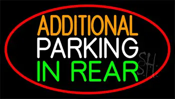 Additional Parking In Rear With Red Border LED Neon Sign