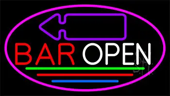 Bar Open With Arrow LED Neon Sign