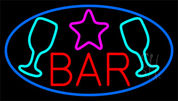 Bar With Martini Glass LED Neon Sign