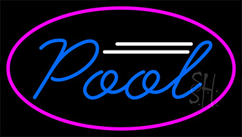 Blue Pool With Pink Border LED Neon Sign