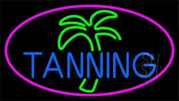 Blue Tanning Palm Tree LED Neon Sign