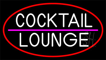 Cocktail Lounge With Red Border LED Neon Sign