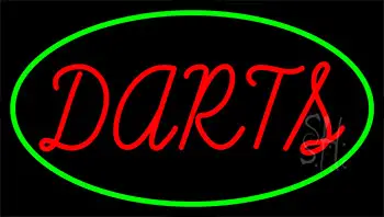 Darts With Green Border LED Neon Sign