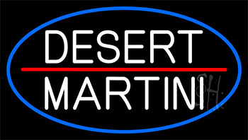 Desert Martini With Blue Border LED Neon Sign