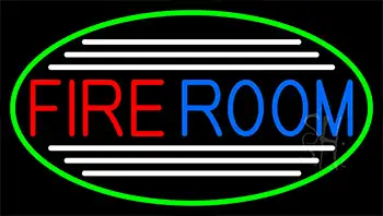 Fire Room With Green Border LED Neon Sign