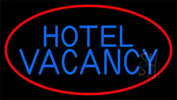 Hotel Vacancy With Blue Border LED Neon Sign