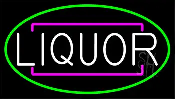 Liquor With Green Border LED Neon Sign