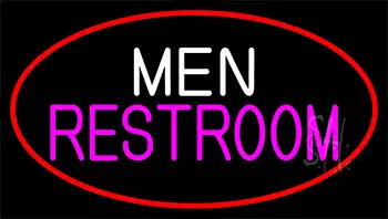 Men Restroom With Red Border LED Neon Sign