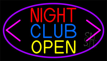 Night Club With Arrow Open LED Neon Sign