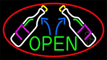 Open Wine Glass LED Neon Sign
