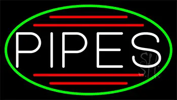 Pipes Bar With Green Border LED Neon Sign