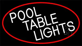 Pool Table Lights With Red Border LED Neon Sign