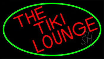 Red The Tiki Lounge With Red Border LED Neon Sign